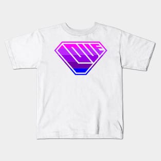 Love SuperEmpowered (Light Pink, Purples & Blue) Kids T-Shirt